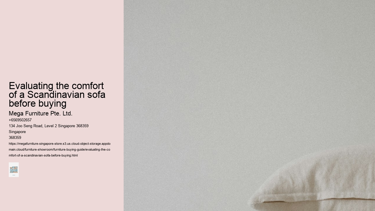 Evaluating the comfort of a Scandinavian sofa before buying