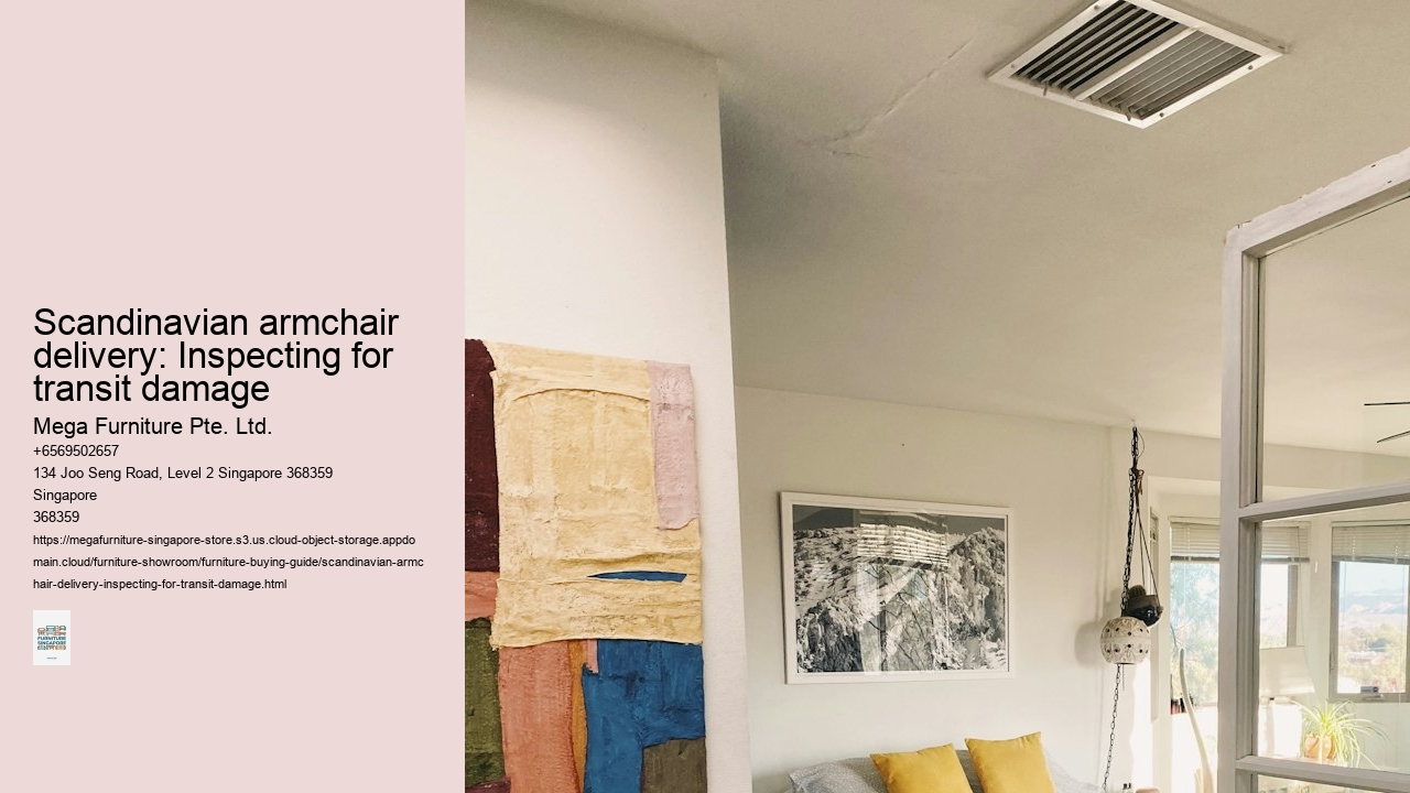 Scandinavian armchair delivery: Inspecting for transit damage