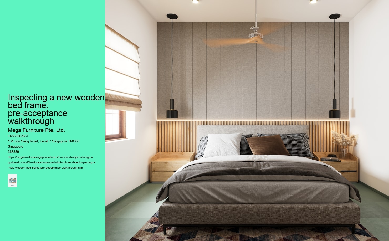 Inspecting a new wooden bed frame: pre-acceptance walkthrough