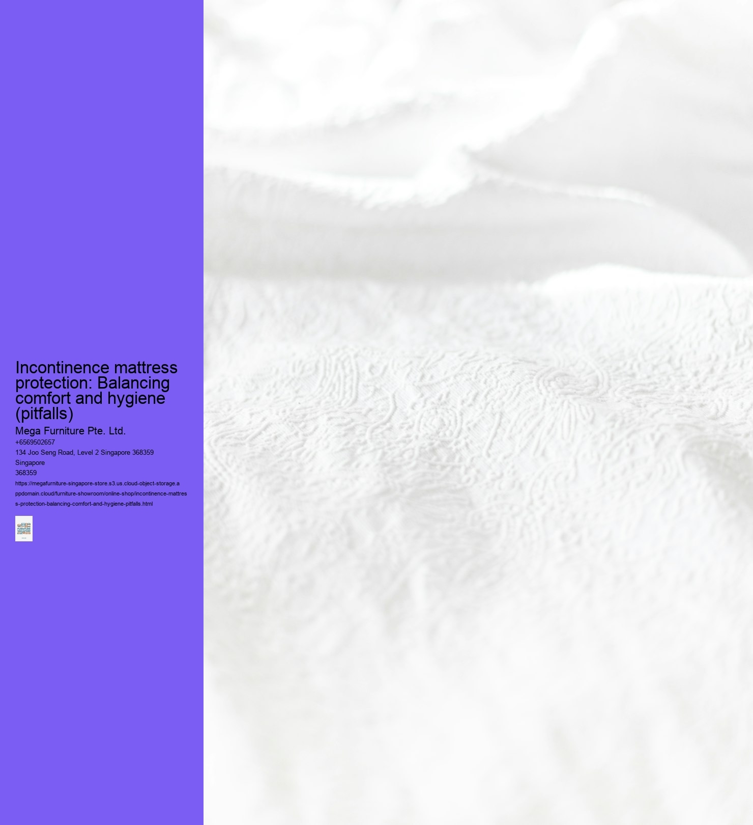 Incontinence mattress protection: Balancing comfort and hygiene (pitfalls)