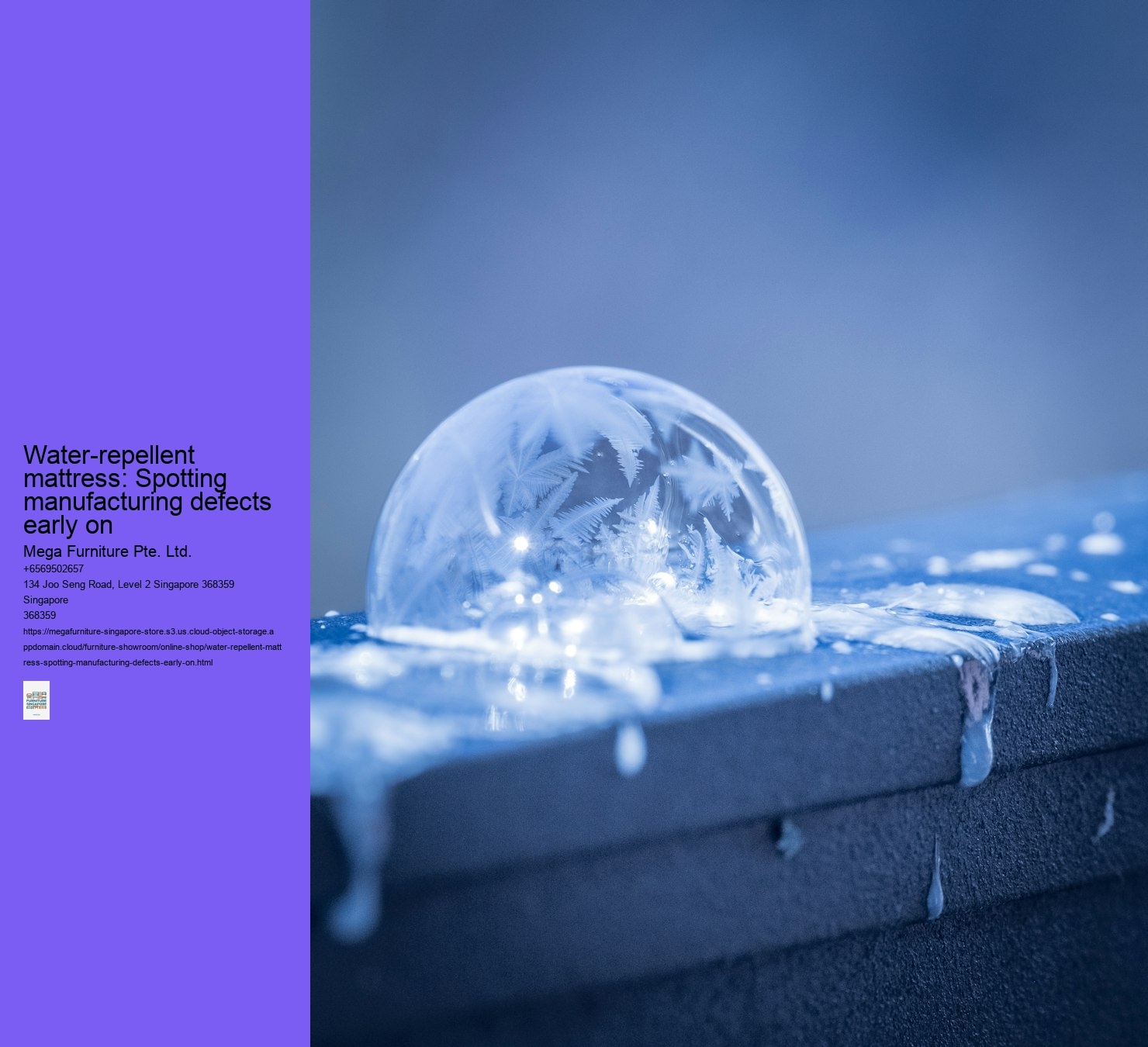 Water-repellent mattress: Spotting manufacturing defects early on